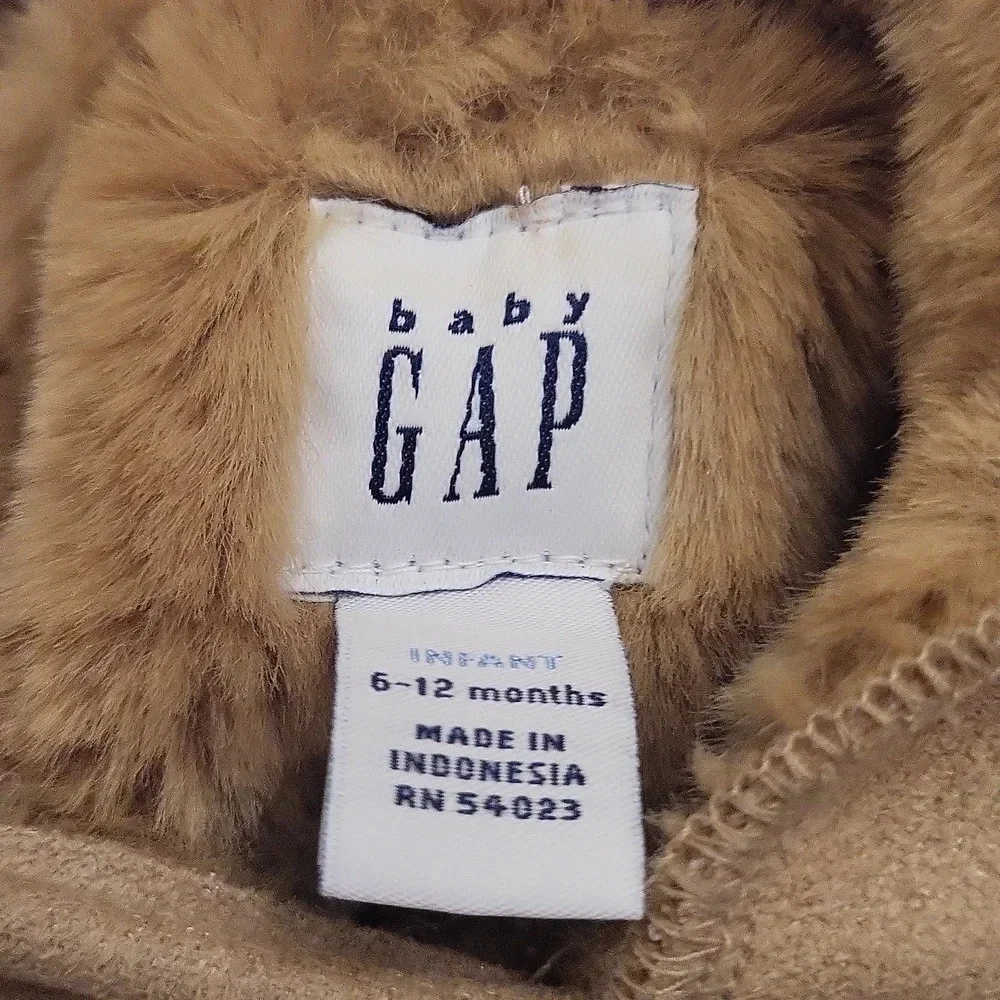 Baby Gap Hooded Tan Faux Fur Jacket